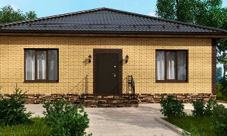 Проекты одноэтажных домов из кирпича | Строй-Елц - Елец от 3694 рублей