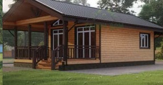 Проект одноэтажного дома из бруса с террасой - Строительство в ельце от Строй-Елц от 137203 руб.